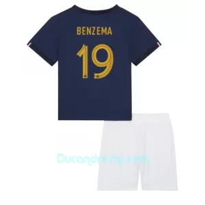 Dres Francuska Karim Benzema 19 Dječji Domaći SP 2022 Dres Francuska Karim Benzema 19 Dječji Domaći SP 2022