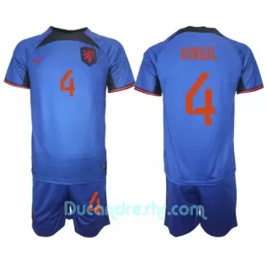 Dres Nizozemska Virgil van Dijk 4 Dječji Gostujući SP 2022