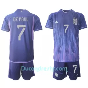 Dres Argentina Rodrigo de Paul 7 Dječji Gostujući SP 2022 Dres Argentina Rodrigo de Paul 7 Dječji Gostujući SP 2022