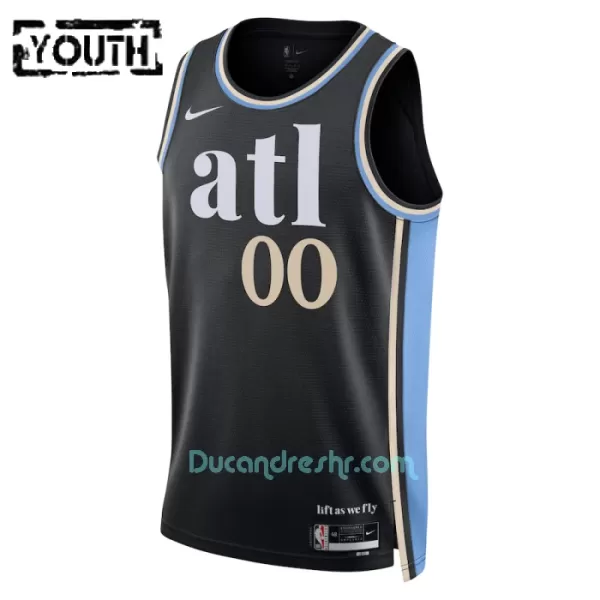 Dres za Košarku Atlanta Hawks Dječji City Edition Swingman 2023/24 Crno