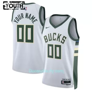Dres za Košarku Milwaukee Bucks Dječji Association Edition Swingman 2023/24 Bijela Dres za Košarku Milwaukee Bucks Dječji Association Edition Swingman 2023/24 Bijela