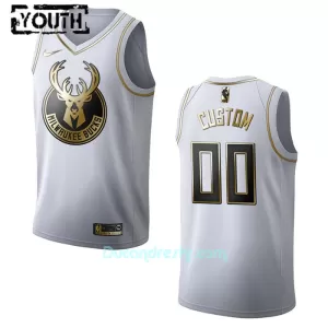 Dres za Košarku Milwaukee Bucks Dječji Golden Edition Swingman Bijela Dres za Košarku Milwaukee Bucks Dječji Golden Edition Swingman Bijela