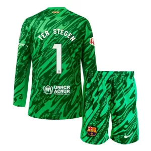 Dres FC Barcelona Marc-André ter Stegen 1 Golmanski Dječji Domaći 2024/25 Dugi Rukav Dres FC Barcelona Marc-André ter Stegen 1 Golmanski Dječji Domaći 2024/25 Dugi Rukav