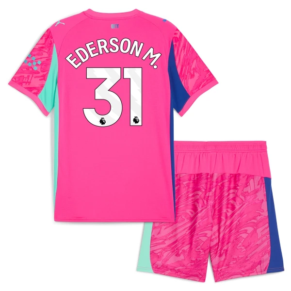 Dres Manchester City Ederson Moraes M. 31 Golmanski Dječji 2025/26 Ružičasta Dres Manchester City Ederson Moraes M. 31 Golmanski Dječji 2025/26 Ružičasta