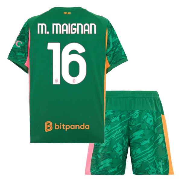 Dres AC Milan M. Maignan 16 Golmanski Dječji 2025/26 Zelena Dres AC Milan M. Maignan 16 Golmanski Dječji 2025/26 Zelena