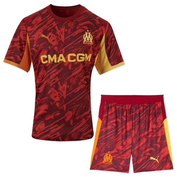 Dres Olympique Marseille Golmanski Dječji 2025/26 Crvena Dres Olympique Marseille Golmanski Dječji 2025/26 Crvena