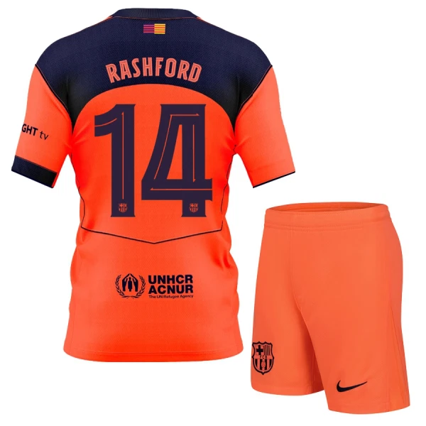 Dres FC Barcelona Marcus Rashford 14 Dječji Treći 2025/26