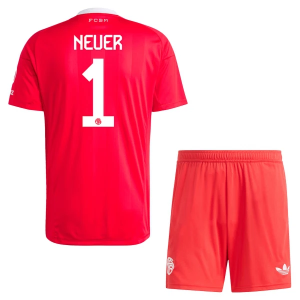 Dres FC Bayern Munich Manuel Neuer 1 Golmanski Dječji 2025/26 Crvena Dres FC Bayern Munich Manuel Neuer 1 Golmanski Dječji 2025/26 Crvena