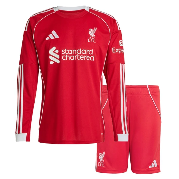 Dres Liverpool Dječji Domaći 2025/26 Dugi Rukav Dres Liverpool Dječji Domaći 2025/26 Dugi Rukav