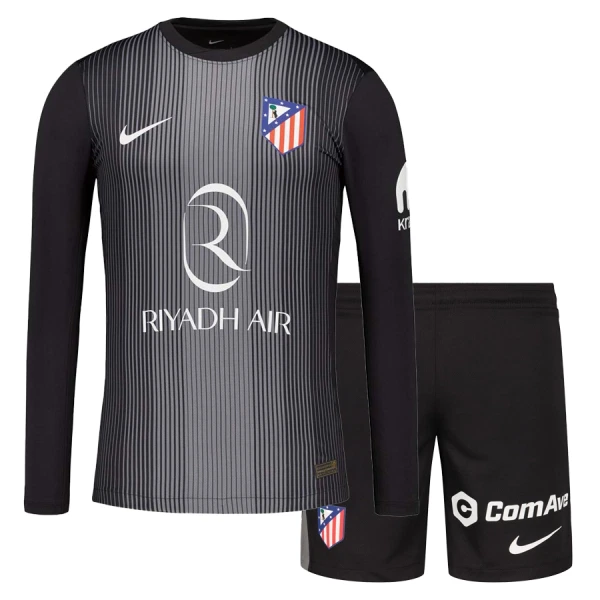 Dres Atlético Madrid Golmanski Dječji 2025/26 Dugi Rukav Crno Dres Atlético Madrid Golmanski Dječji 2025/26 Dugi Rukav Crno