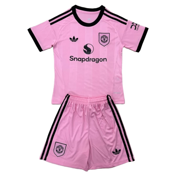 Dres Manchester United Golmanski Dječji 2025/26 Ružičasta