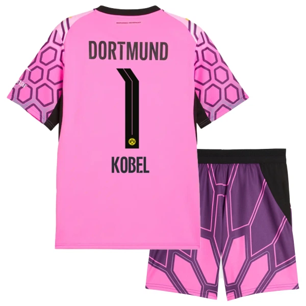 Dres Borussia Dortmund Kobel 1 Golmanski Dječji Gostujući 2026/27 Ružičasta Dres Borussia Dortmund Kobel 1 Golmanski Dječji Gostujući 2026/27 Ružičasta